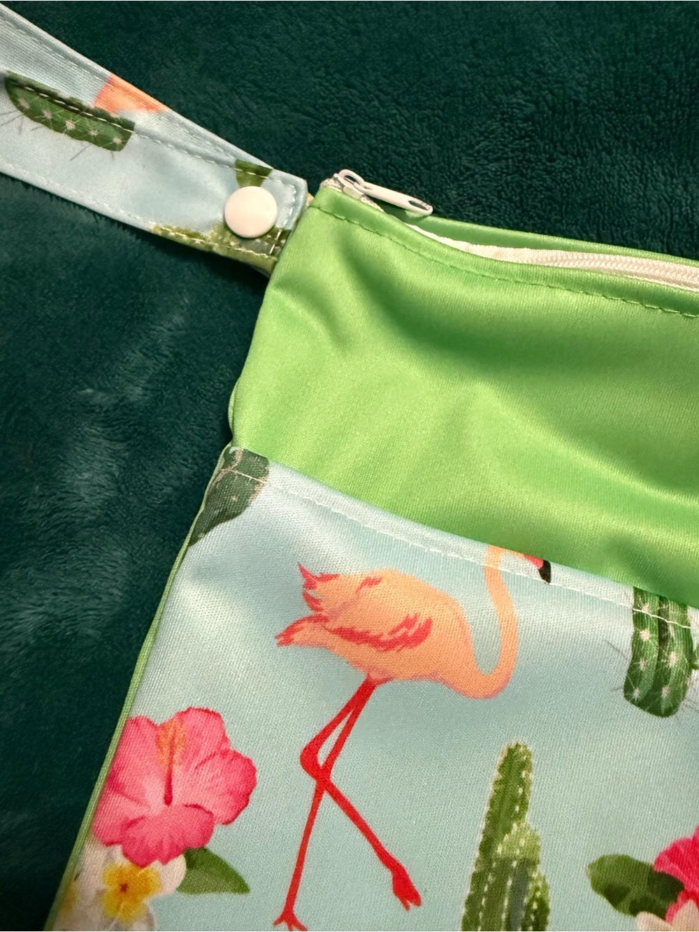 Tropical Flamingo Wet/Dry Bag with Wrist Strap - Picture 3 of 3